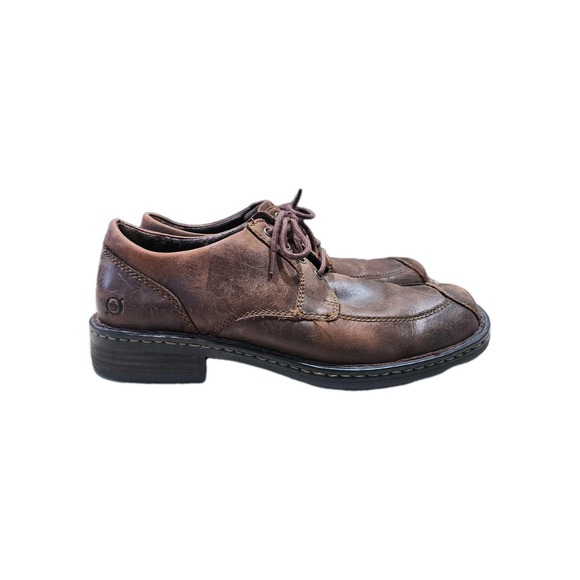 Born Other - Børn Men's Brown Leather Oxford Shoes Size 8.5 M Cap Toe Lace Up Handcrafted Com